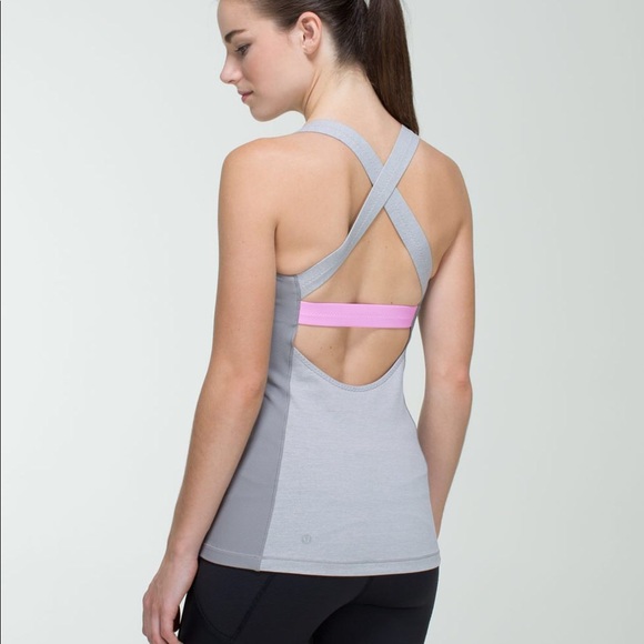lululemon athletica Tops - Lululemon Core Kicker Tank Grey/ Pink Size 2